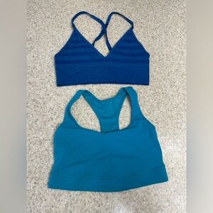 Lululemon Blue - Turquoise Sports Bra Size 4 Lot Of 2
